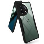 Back Cover Case for OnePlus 11 5G (Crystal Glass Back | Shockproof Bumpers | Professional Black) -Eagle