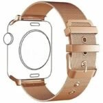 OMI  Stainless Steel Metal Buckle Mesh Watch Band Compatible with Apple Watch Bands 38mm 40mm 41mm, Women Men Replacement