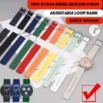 OMI 22MM Soft Silicone Ocean Loop Bands / Straps Compatible with Noise Colorfit Pulse 2 Max / Huawei GT2(46mm) / Honor