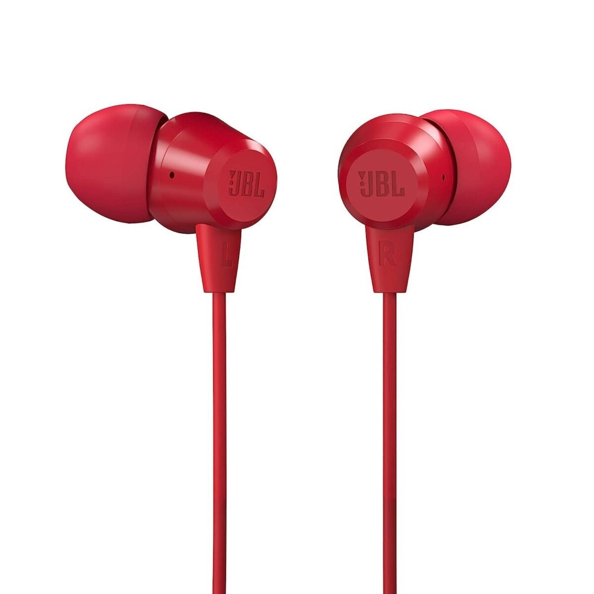 JBL C50HI, Wired in Ear Headphones with Mic, One Button Multi-Function Remote, Lightweight & Comfortable fit (Black)