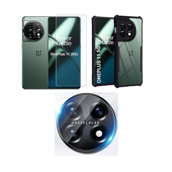 Combo pack for OnePlus 11 5G back case cover |-Eagle case cover Camera Lens Protector & Tempered Screen Glass.