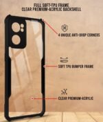 Back Cover Case for Oppo Reno7 5G | Reno 7 5G (Shockproof with Polycarbonate Clear Panel | Professional Black) Eagle