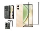3 in 1 Combo Pack for Vivo Y200 5G – (Eagle) Transparent Back Cover (Back Cover + Camera Lens Protector + Tempered Glass)