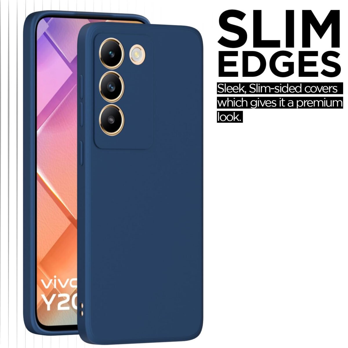 Vivo T3 5G / Vivo Y200e 5G Back Cover Camera Protection Shockproof Soft Matte Silicone Back Case (Blue)