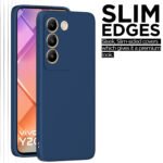 Vivo T3 5G / Vivo Y200e 5G Back Cover Camera Protection Shockproof Soft Matte Silicone Back Case (Blue)