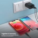 Portronics Adapto 45 20W Mobile Charger Adapter with Dual Port (USB A + PD Type C), Fast Charging, Short Circuit Protection,
