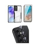 3 in 1 Combo Pack for Samsung Galaxy A55 5G – Eagle Transparent Back Cover (Back Cover + Camera Lens Protector + Tempered Glass)