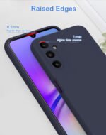 Samsung A55 Smooth Touch Cushion Liquid Soft Silicone Gel Rubber Phone Cases Non-Slip Full Body Protective Shockproof Back Cover (Navy Blue)