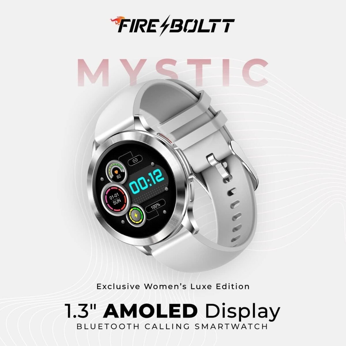 Fire-Boltt Mystic 1.3" Display Smartwatch, Bluetooth Calling, 360*pixels high resolution, 680 NITS Peak Brightness,
