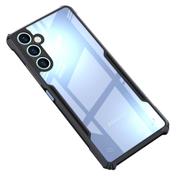 Samsung Galaxy A15 (5G) Cover | Camera Protection Shockproof Bumper-Edge | Transparent Eagle Back Case Cover (Black)