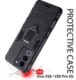 Armor Bumper Back Case Cover For Vivo V29 / V29 Pro 5G | 360 Degree Protection Back Case Cover (Black)