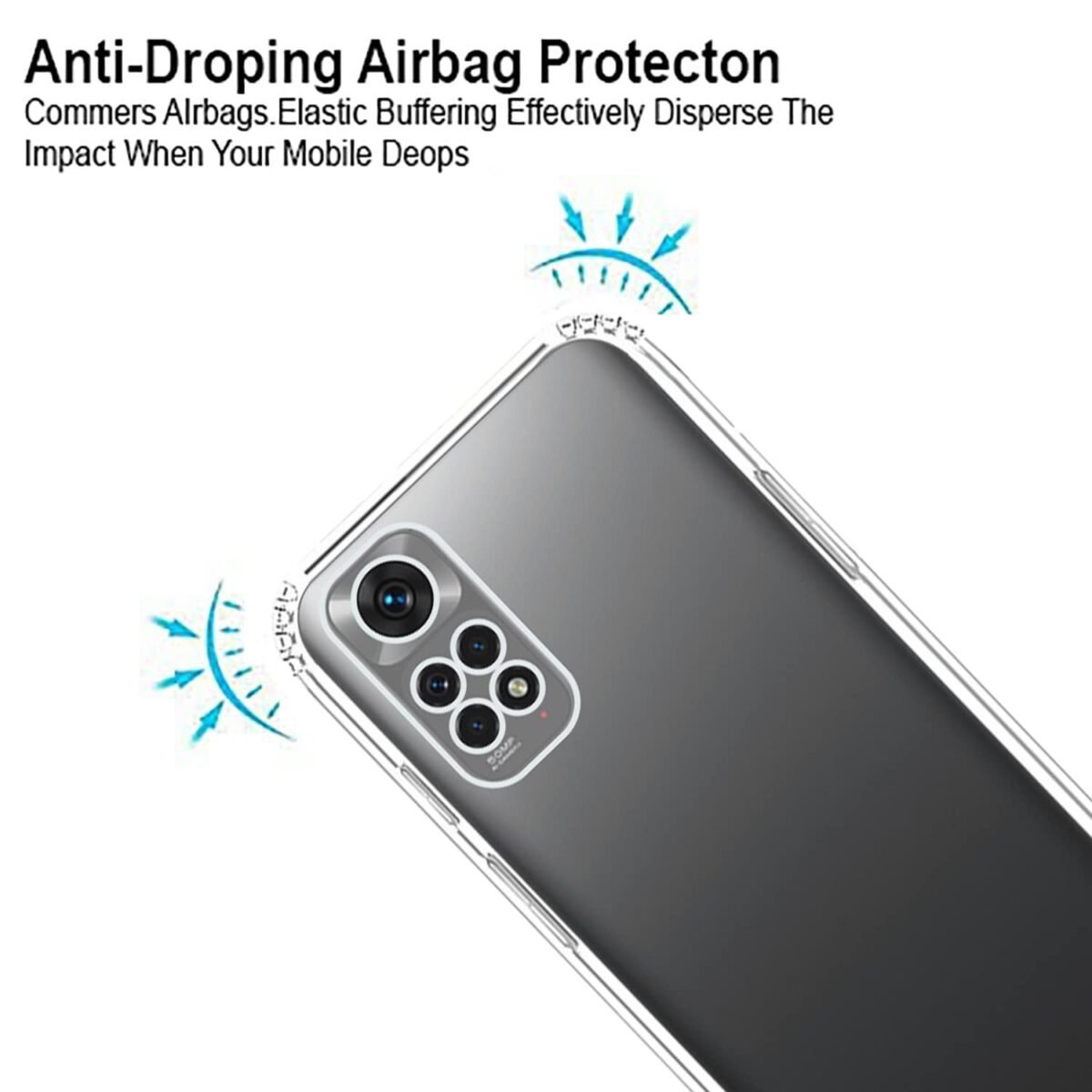Mobile Back Case Cover for Redmi Note 11 (Soft Silicone Transparent)