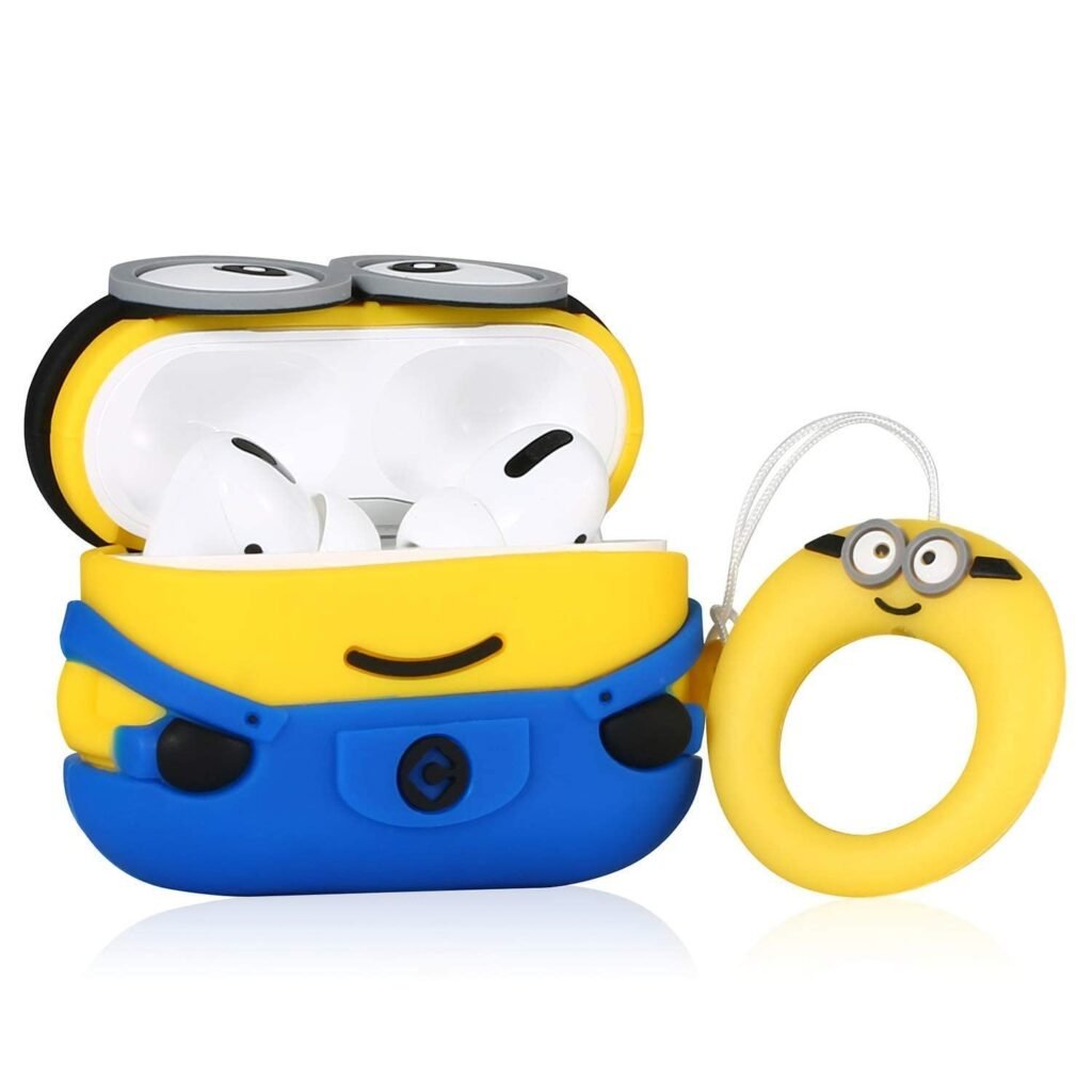AirPods PRO 2ND Generation Silicone 3D Design Case Cover with Anti-Lost Metal Keyring Compatible for Apple AirPods