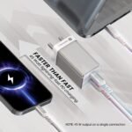 Portronics Adapto 4 Dual Ports High Power PD Charger with 45W Max Output, Intelligent Protection Chip, 1.2M Charging Cable,
