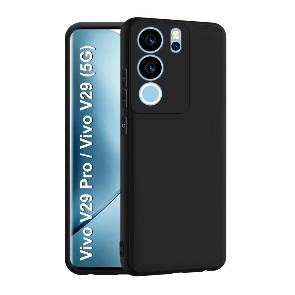 Vivo V29 Pro/Vivo V29 (5G) Back Cover | Camera Bump Protection | Ultra Slim Matte Soft Rubberised Case Cover (Black)