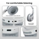 Portronics Muffs M2 Bluetooth Headphones Over ear with Upto 40 Hrs Playtime, 40mm Dynamic Drivers, AUX 3.5mm, Powerful Bass,