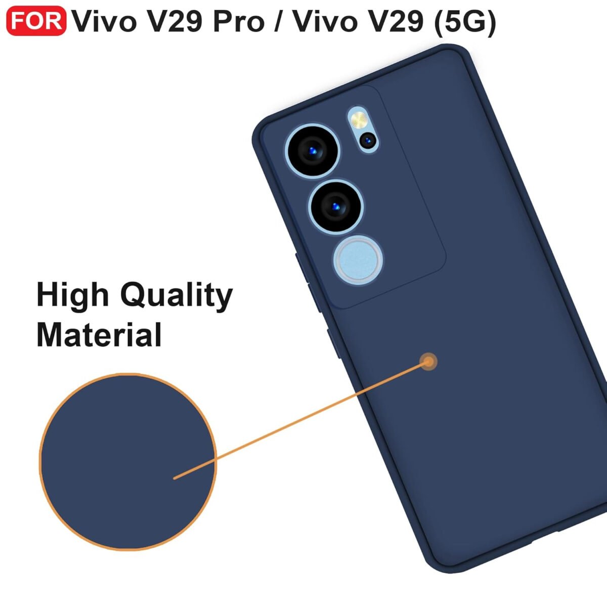 Vivo V29 Pro/Vivo V29 (5G) Back Cover | Camera Bump Protection | Ultra Slim Matte Soft Rubberised Case Cover (Blue)