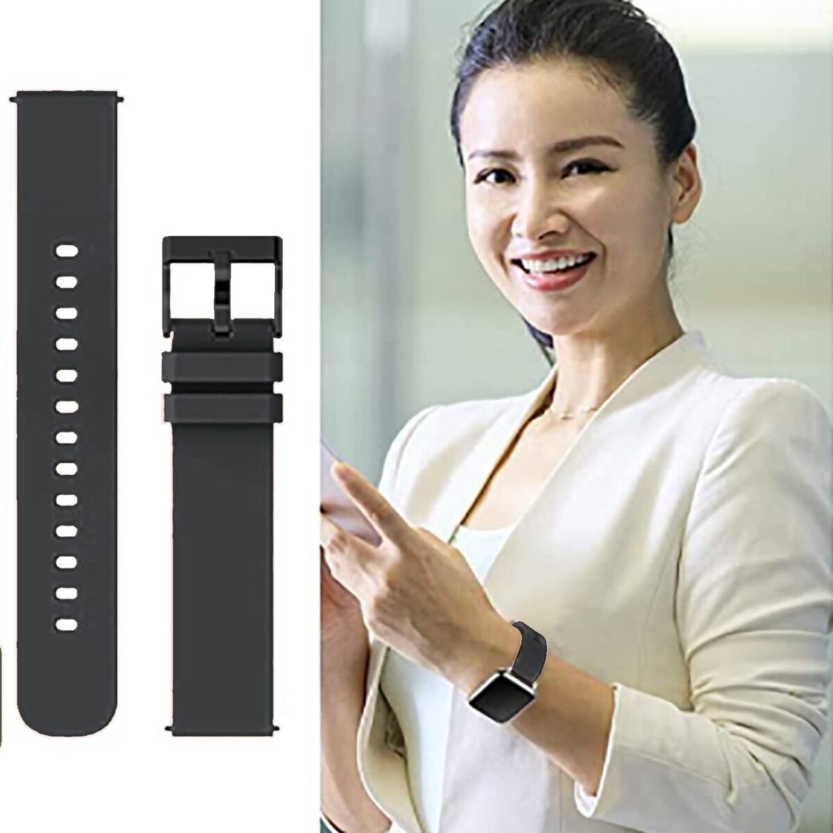 JBJ 20MM Silicone Strap Compatible with Amazfit GTS 2 Mini, Amazfit Bip/Bip U/Pro/Lite, Bip S, Amazfit GTS/ 2/2e, Samsung