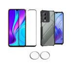 3 in 1 Combo Pack for Vivo Y28 5G –  Eagle -Transparent Back Cover (Back Cover + Camera Lens Protector + Tempered Glass)