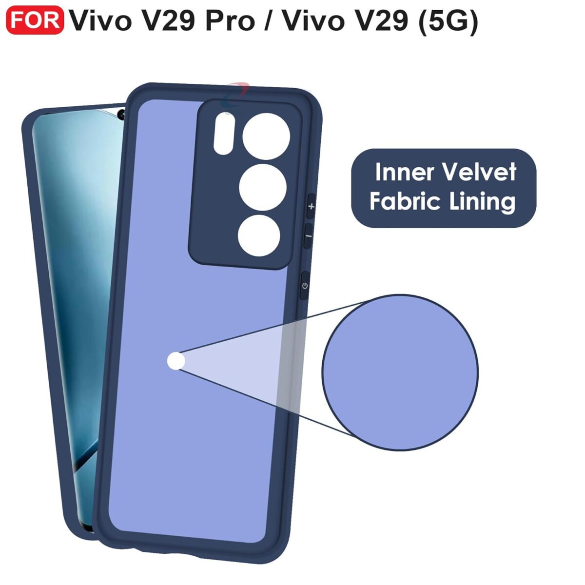 Vivo V29 Pro/Vivo V29 (5G) Back Cover | Camera Bump Protection | Ultra Slim Matte Soft Rubberised Case Cover (Blue)