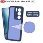 Vivo V29 Pro/Vivo V29 (5G) Back Cover | Camera Bump Protection | Ultra Slim Matte Soft Rubberised Case Cover (Blue)