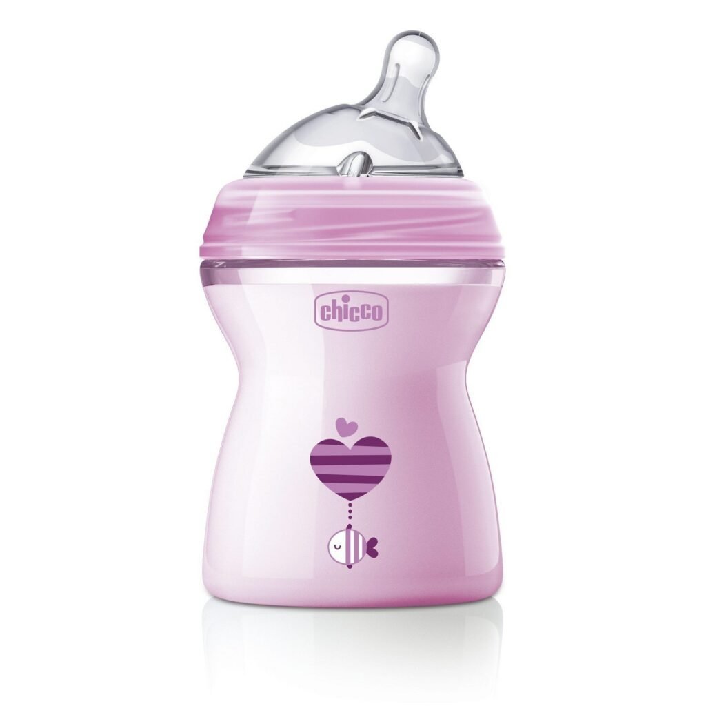 Chicco Natural Feeling Baby Milk Feeding Bottle with Wide Neck, Anti-Colic for Easy Milk Flow, For Babies & Toddlers 2m+, 250ml