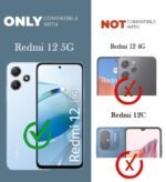Back Cover Case for Xia Redmi 12 5G (Shockproof with Polycarbonate Clear Panel | Professional Black) Eagle