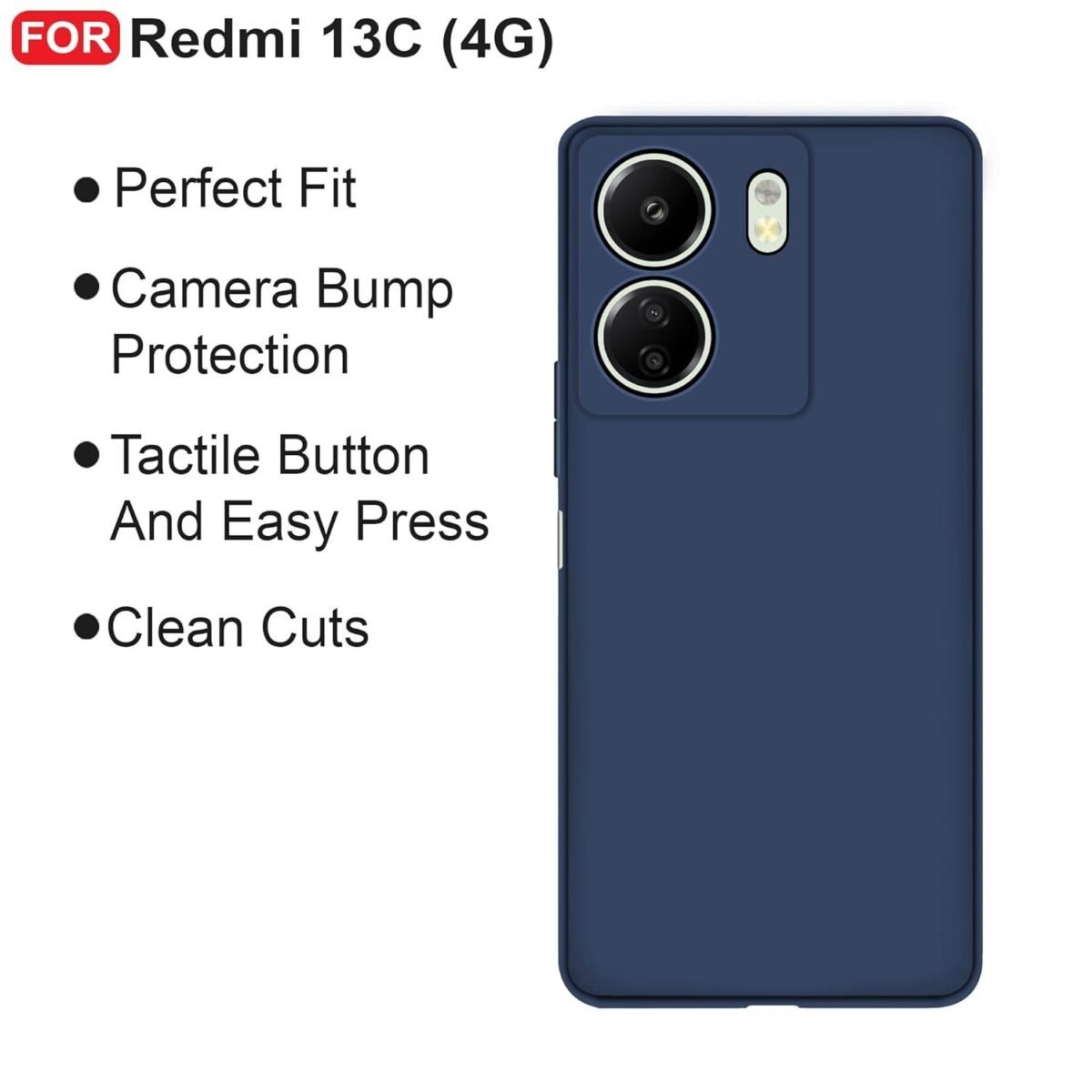 Redmi 13C (4G) Back Cover | Camera Bump Protection (Blue)