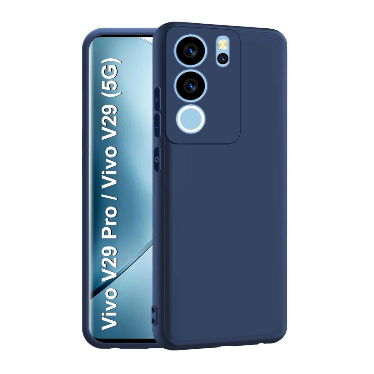 Vivo V29 Pro/Vivo V29 (5G) Back Cover | Camera Bump Protection | Ultra Slim Matte Soft Rubberised Case Cover (Blue)