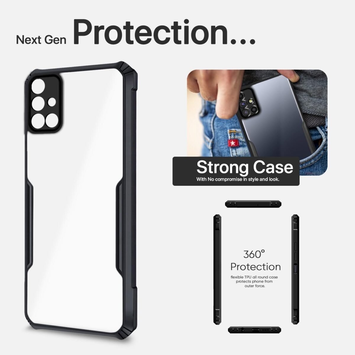 Samsung Galaxy M51 Shockproof Back Cover Clear Transparent -Eagle