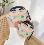 Airpods Pro (2019) Headphones Pouch Case Soft Silicone Cartoon Character 360-degree Protection Case with Keyring
