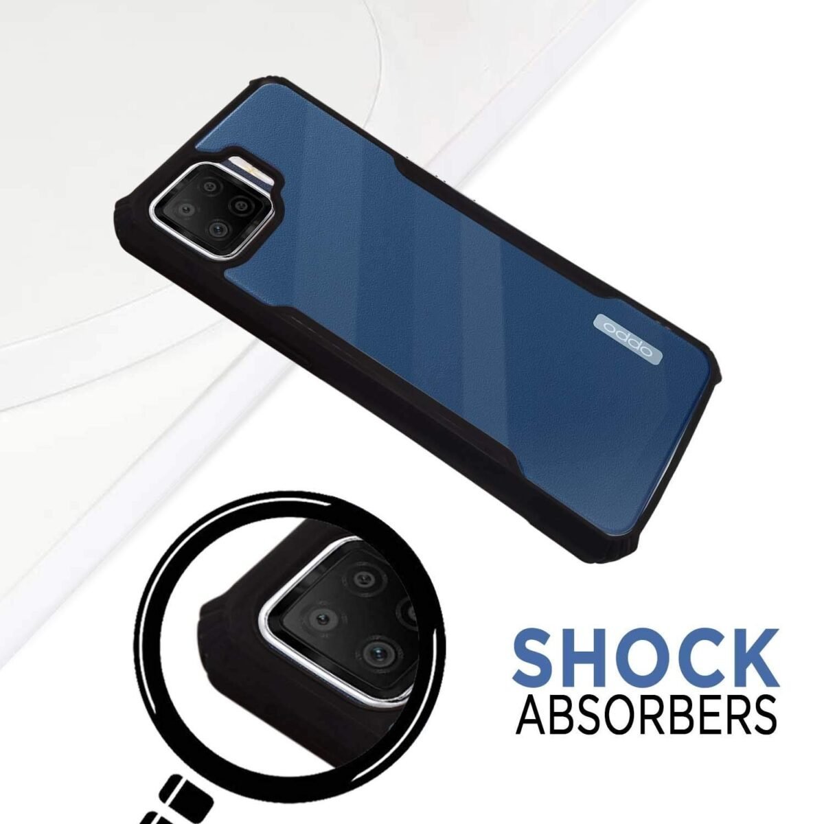 Oppo F17 Pro Shockproof Back Cover Clear Transparent Black - Eagle