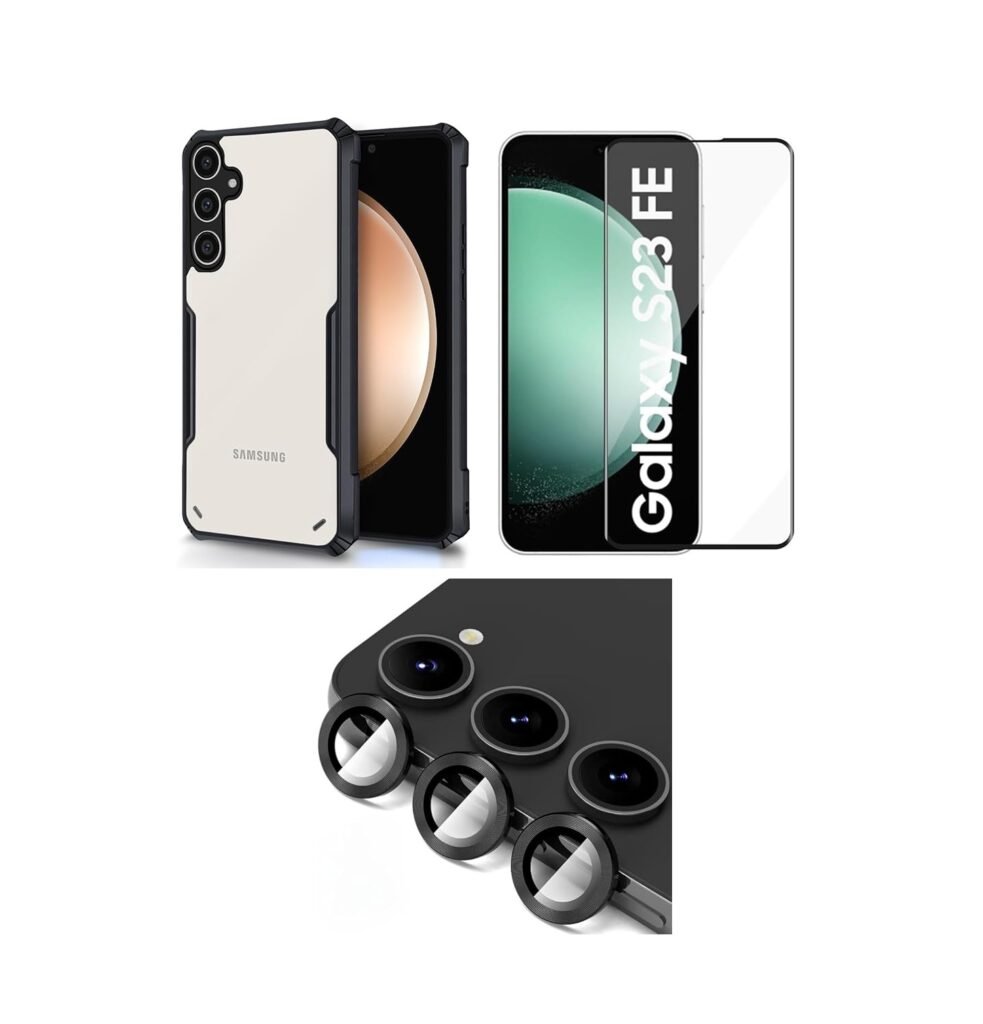 3 in 1 Combo Pack for Samsung Galaxy S23 FE 5G – Eagle Cover (Back Cover + Camera Lens Protector + Tempered Glass)