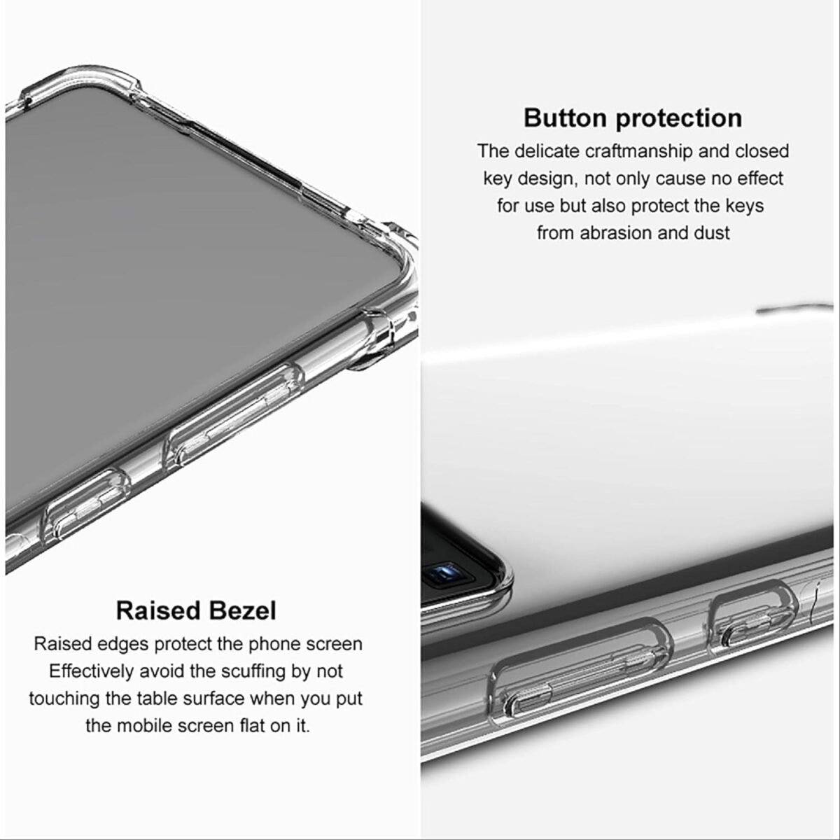 Bumper Transparent Silicon Case for OPPO F25 Pro 5G - (Drop Protection) Back Cover for OPPO F25 Pro 5G - (Transparent)