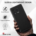 Back Cover Case for Mi Xia 13 PRO 5G | Slim Fit Protective Design | Ultra Matte Finish (Black)