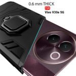 V30e 5G | Ring Holder & Kickstand in-Built | 360 Degree Protection Back Cover |    Armor Bumper Back Cover Case (PC & TPU, Black)