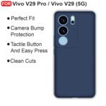 Vivo V29 Pro/Vivo V29 (5G) Back Cover | Camera Bump Protection | Ultra Slim Matte Soft Rubberised Case Cover (Blue)