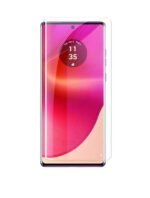 Motorola Edge 50 Fusion 5G Silicone Back Cover Case Blue | 3-in-1 Combo (Camera Lens & Tempered Glass)