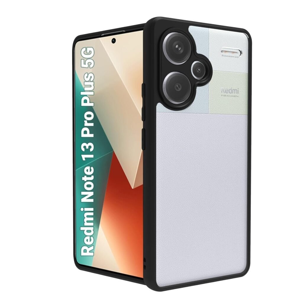 Back Cover Case Compatible with Redmi Note 13 Pro Plus 5G (Clear PC + Black TPU Bumper) Eagle