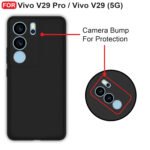 Vivo V29 Pro/Vivo V29 (5G) Back Cover | Camera Bump Protection | Ultra Slim Matte Soft Rubberised Case Cover (Black)