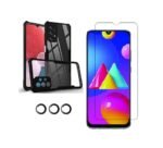 3 in 1 Combo Pack for Samsung Galaxy A13 4G – Eagle Black Cover (Back Cover + Camera Lens Protector + Tempered Glass)