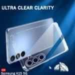 Back Cover Soft Case for Samsung Galaxy A15 5G | Best Camera Protection | Inbuilt Dust Plugs & Anti-Slip Grip | (Transparent)