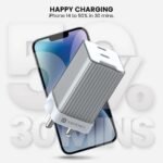 Portronics Adapto 4 Dual Ports High Power PD Charger with 45W Max Output, Intelligent Protection Chip, 1.2M Charging Cable,