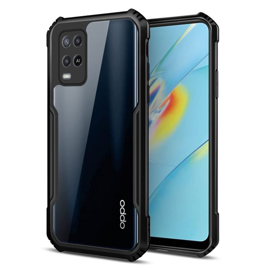 Shockproof Back Cover for Oppo A54 4G (Transparent Black Border) Eagle