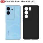 Vivo V29 Pro/Vivo V29 (5G) Back Cover | Camera Bump Protection | Ultra Slim Matte Soft Rubberised Case Cover (Black)