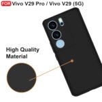Vivo V29 Pro/Vivo V29 (5G) Back Cover | Camera Bump Protection | Ultra Slim Matte Soft Rubberised Case Cover (Black)