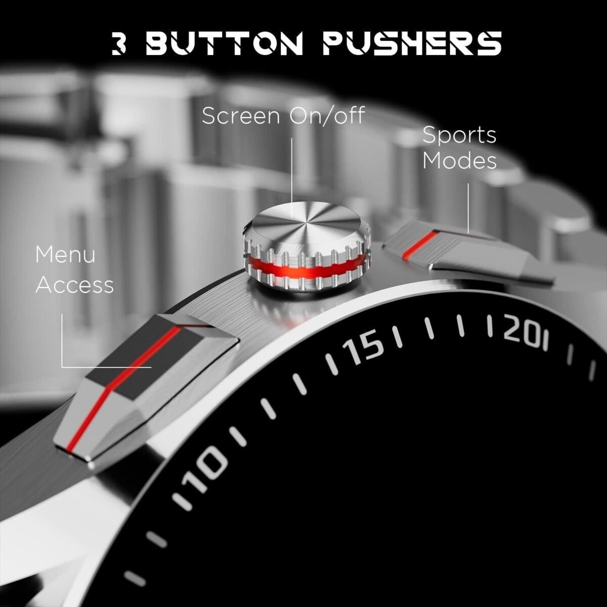 Fire-Boltt Invincible Plus 1.43" AMOLED Display Smartwatch with Bluetooth Calling, TWS Connection, 300+ Sports Modes, 110