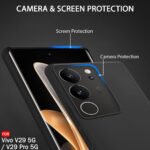 Vivo V29 / V29 Pro 5G | Soft Micro-Fibre Lining Inside | Camera Protection Bump (Black) | Shockproof Back Cover Case