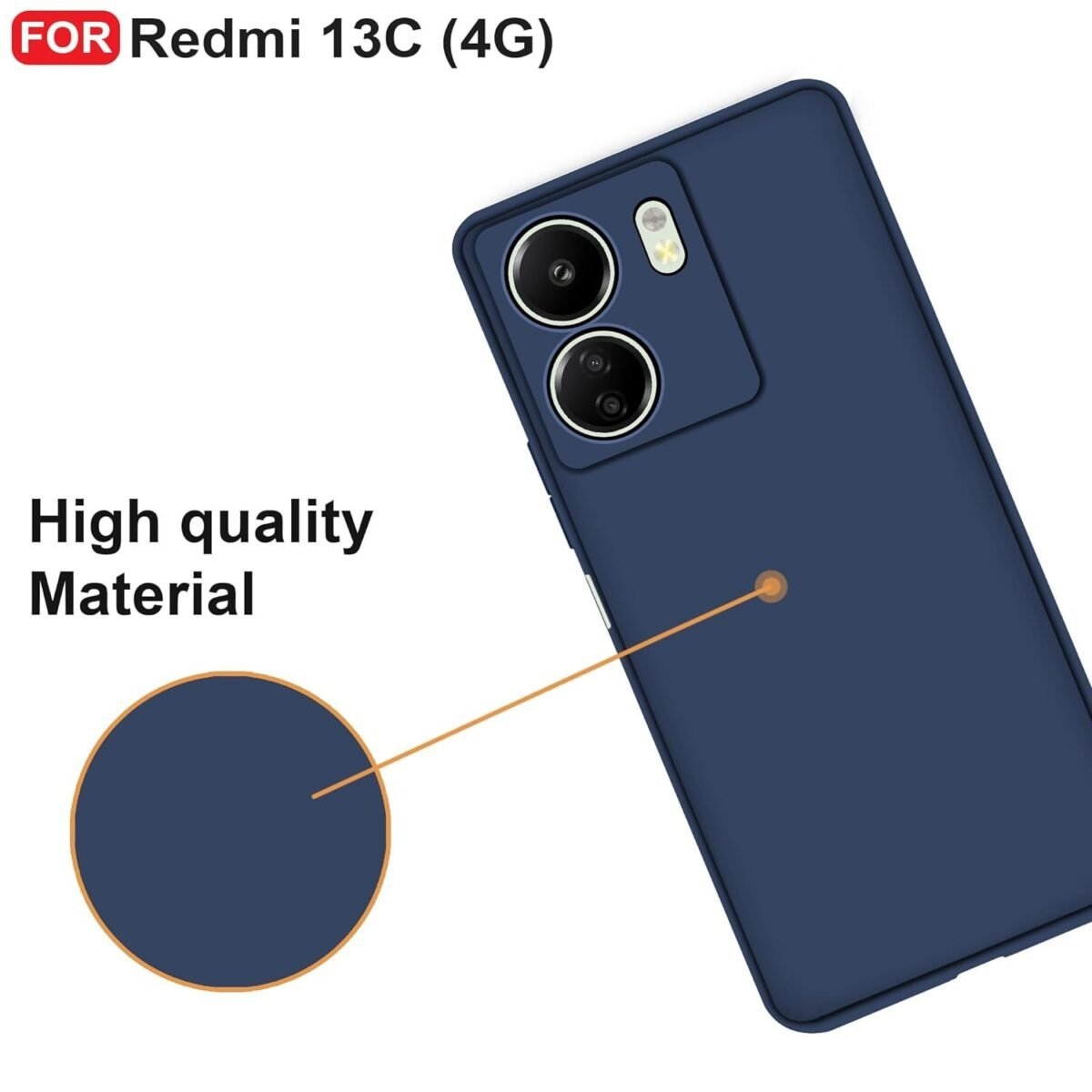Redmi 13C (4G) Back Cover | Camera Bump Protection (Blue)