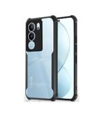 Combo Vivo V29 / V29 Pro 5G Protection | Transparent Eagle Back Cover (Black) + Tempered Glass + Camera Lens Glass